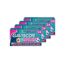 Image of Gaviscon Double Action Tablets Mixed Berries 96 Tablets (4 x 24 Multipack)