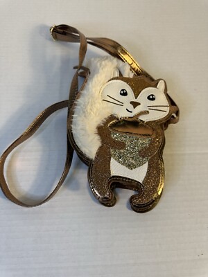 Squirrel Autumn Girls Purse Sparkle Fuzzy Tail, VERY CUTE!!!