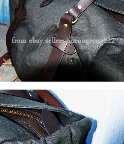 Saddle Leather Leather Strap Waterproof Canvas 70325 Medium Travel Bag - Picture 9 of 22