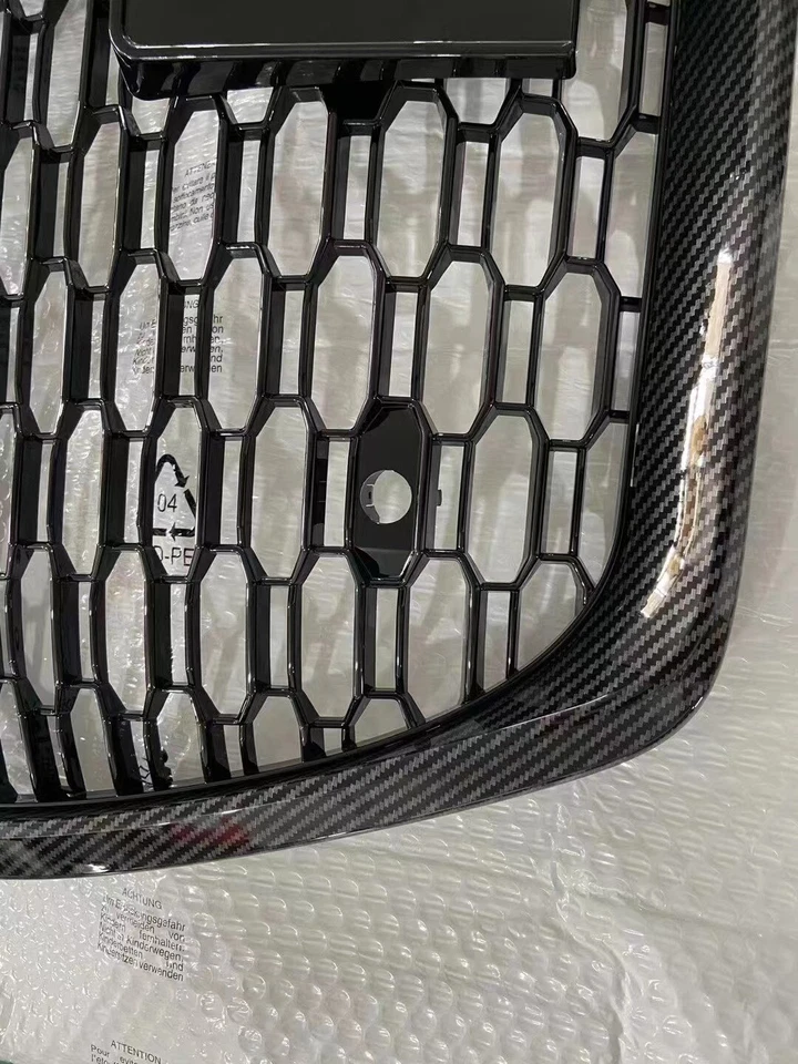 Carbon Fiber Style Frame Honeycomb Grill For Audi A3 S3 2017-19 RS3 Style Grille Foto 3 de 4