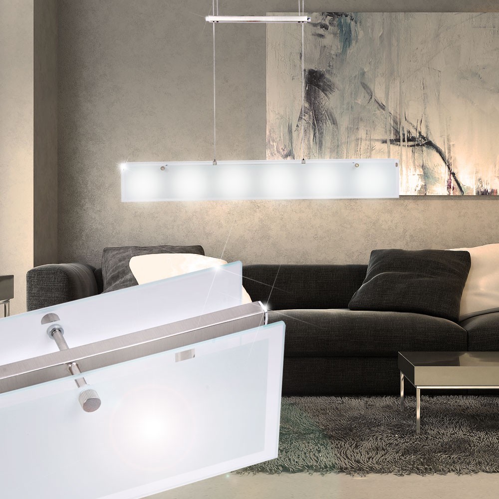 Elegante Pendel Lampe Glas Balken Hänge Leuchte Wohnzimmer Beleuchtung Büro Flur Elegante Pendel Lampe Glas Balken Hänge Leuchte Wohnzimmer Beleuchtung Büro Flur