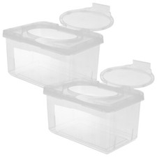 2PCS Wet Wipes Boxes Container Refillable Containers Heater Box Holder Case