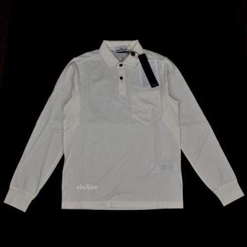 Vintage 2000s Stone Island Zip-Up Cotton Knit Hoodie White Vintage 2000s Stone Island Zip-Up Cotton Knit Hoodie White
