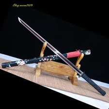 Sharp Folded Steel Big Groove Blade Japanese Saber Samurai Katana Battle Sword