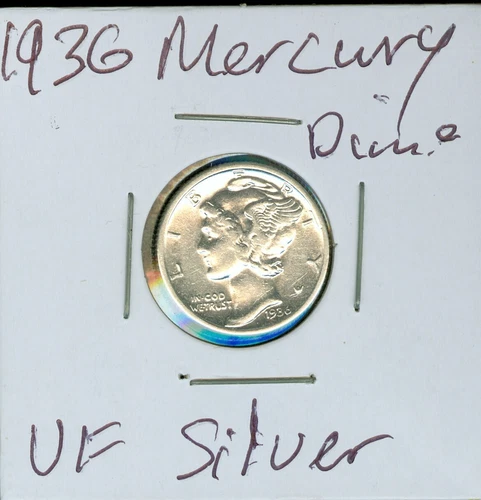 1936 Silver Mercury Dime VF