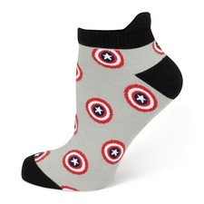 Marvel Captain America Gray Unisex Adult Ankle Socks