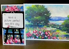 4 “Have a picture perfect Day” Stampin Up Meandering Meadows DSP Card Kit DIY