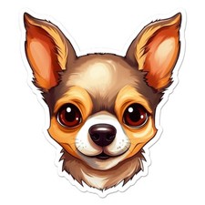 Chihuahua Dog, Vinyl Decal Sticker, Indoor Outdoor, 3 Sizes, 11326