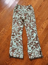 Vintage 70s High Waisted Wide Leg Bell Bottom Pants Disco Paisley Festival XS
