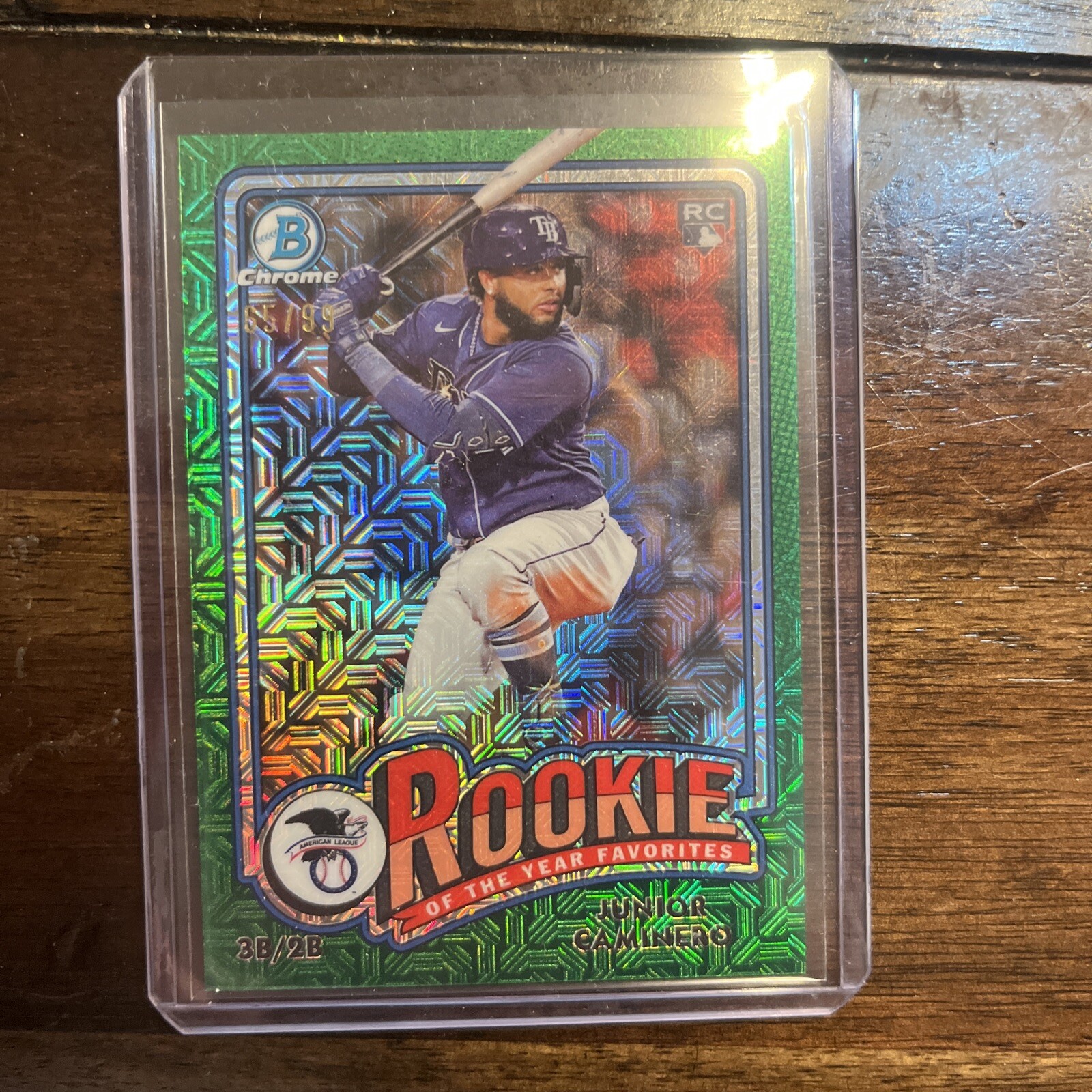 2024 Bowman Chrome - JUNIOR CAMINERO ROY Favorites Green Mojo /99 Tampa Bay Rays