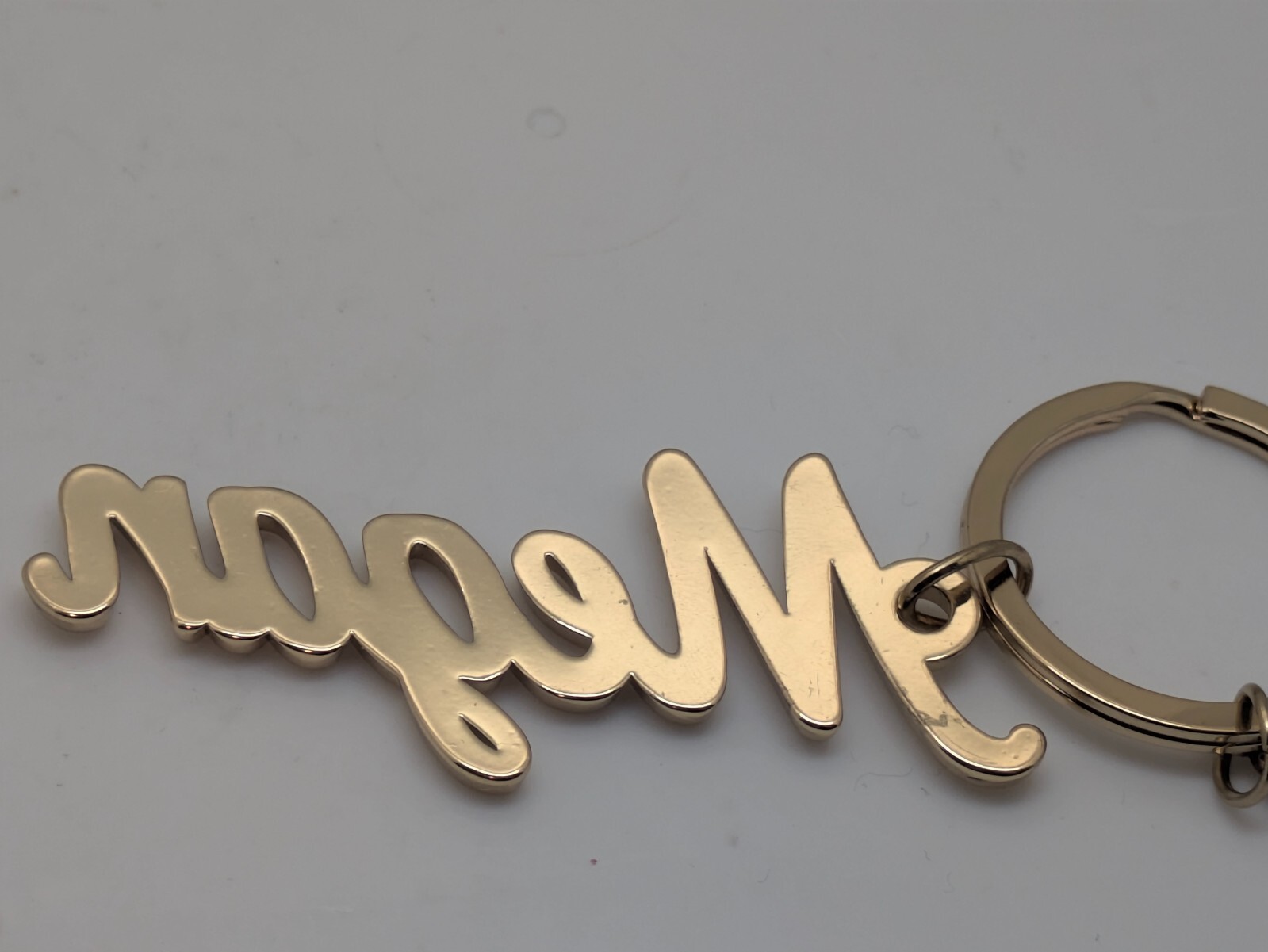 Namesake "Megan" Keychain Gold Toned Metallic