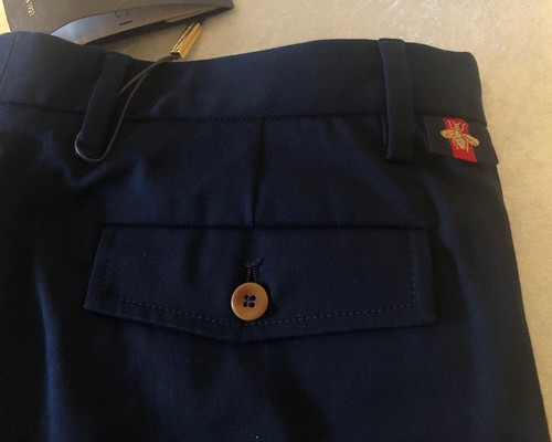 NWT Gucci Bee Web Stretch Gabardine Navy Blue Trouser Pants 46EU/30US $680.00 - Picture 11 of 12