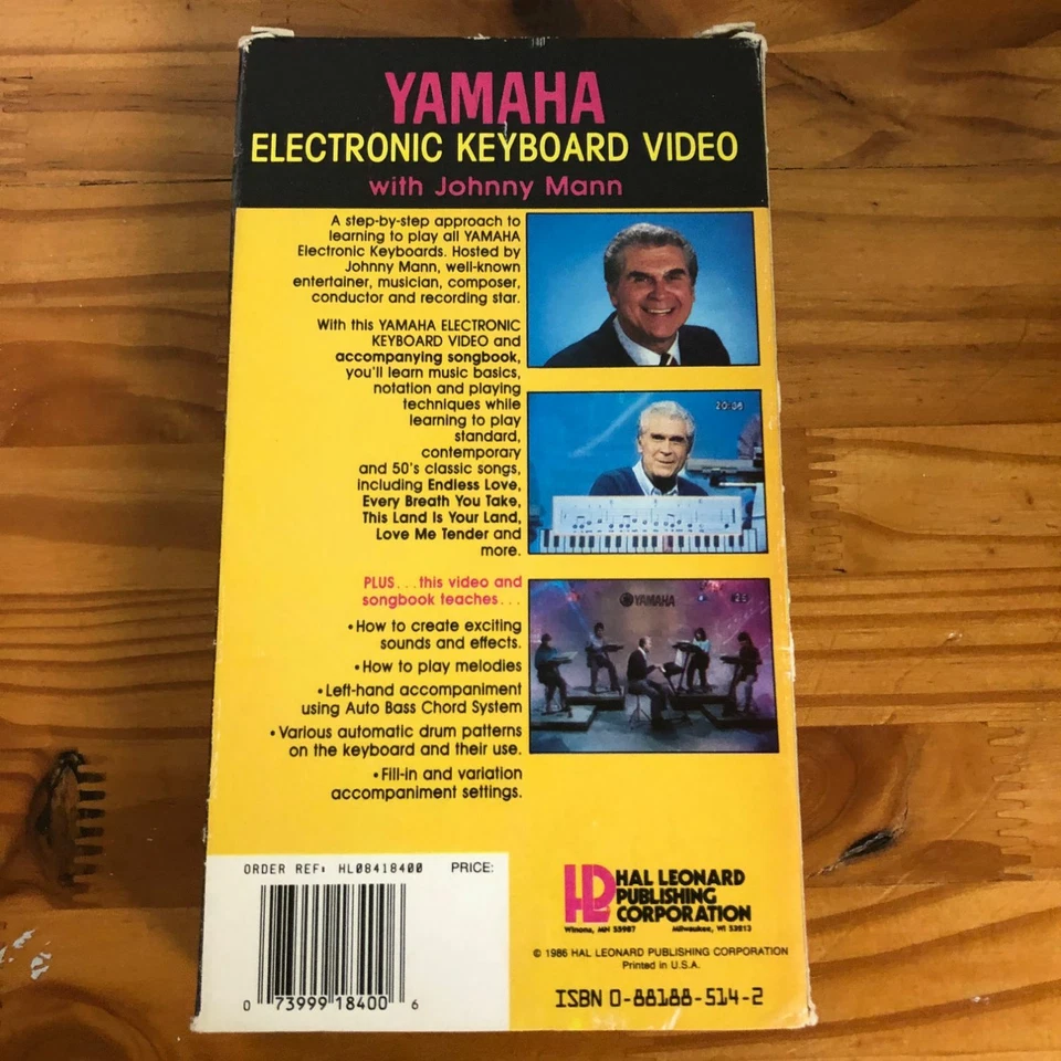 Yamaha Electronic Keyboard  VHS VCR Video Tape Used Johnny Mann Beginner Level - Image 2 of 4