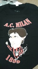 T-SHIRT MAGLIETTA RETRO VINTAGE A.C. MILAN CON CARICATURA MARCO VAN BASTEN 