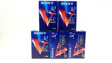 Sony VHS-C Premium Grade SP 30/EP 90 Min. Tape Camcorder Videocassette Set Of 5