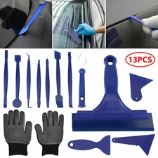 13PCS Car Window Tint Wrap Film Vinyl Cutting Gloves Squeegee Scraper Tools Kit