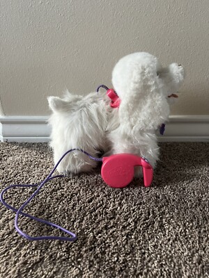 Furreal Friends GoGo My Walking Puppy White Plush Dog 2009 Leash