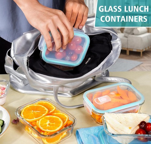10 Pack Airtight Glass Food Storage Containers with Lids (1040Ml/35Oz) - Glass M - Picture 5 of 7