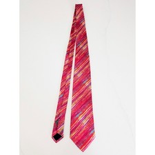 Corbata de seda Fendi vintage para hombre multicolor rojo azul amarillo pinceladas