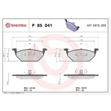 Satz Bremsbeläge Bremsklötze vorne für Seat Arona KJ7 Cordoba 6L2 6K5 | 23986