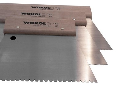 Zahnspachtel SET WAKOL Trapezspachtel Spachtel Zahnkelle TBK A1, TBK A2, TBK B3 
