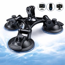 Triple Suction Cup Mount for GoPro Action Camera Car Window 360  Adjustable