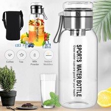 1 L Glass Bottle Drinking Bottle Leak-Proof Water Bottle for Home School Travel