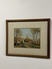 C. Pissarro Framed Matted Landscape Print Impressionism Village Scene 16x20