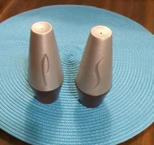 Midcentury/Mod "Rare" Alum. Salt &P. In The "Mirro Medallion"Pattern  USA(Retro)