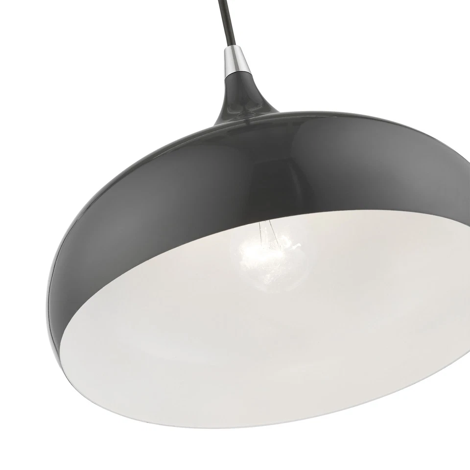 Livex Lighting 41172 Amador 12"W Pendant - Shiny Yellow / Polished Chrome - Image 2 of 4