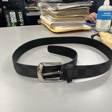 Louis Vuitton Unisex M6822 90/36 Belt Black Leather Graphite with dust bag