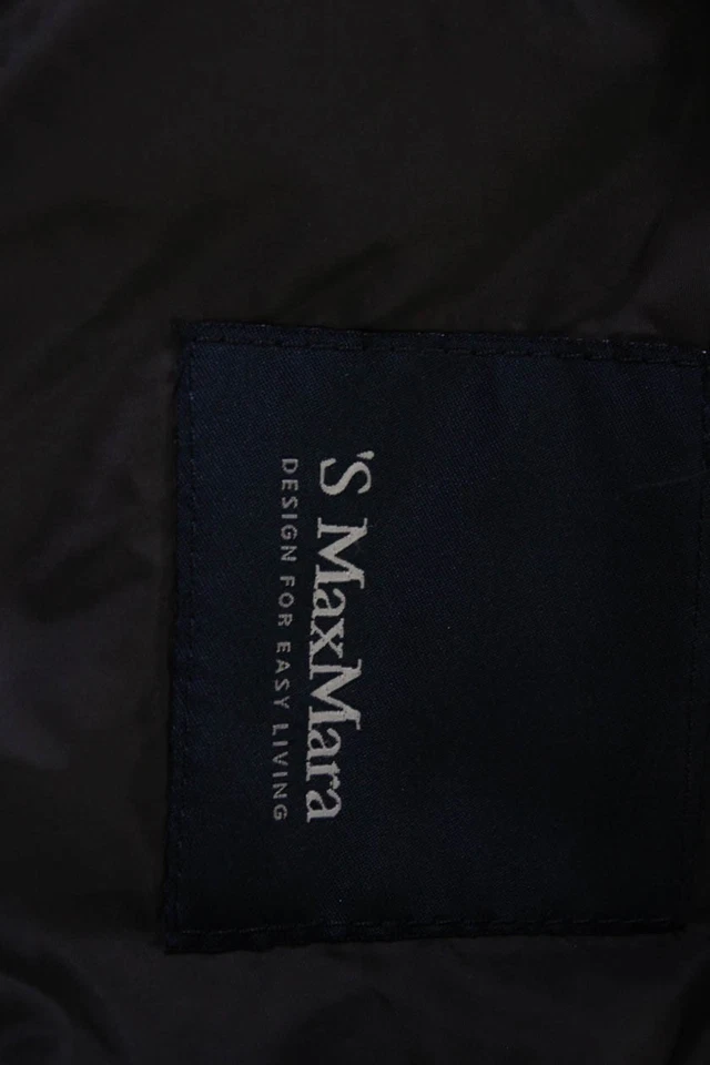 S Max Mara, Abrigo Mujer Negro Cierre Hebilla Talla 4 Foto 4 de 4