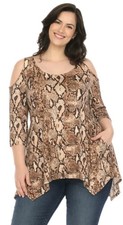 NWT WHITE MARK Womens 3XL Snake Print Cold Sh...