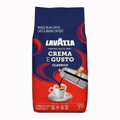 Lavazza Crema E Gusto 1KG Kaffeebohnen Stärke: 7/10 rundes & intensives Aroma