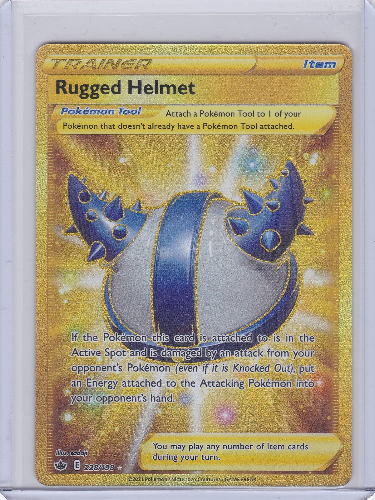 Rugged Helmet (Secret) Holo Secret Rare SWSH06: Chilling Reign 228/198 NM