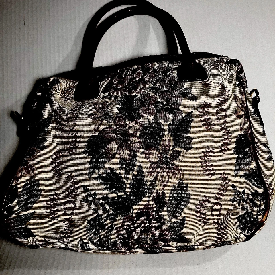 Bolso de mano para mujer Etienne Aigner tapiz floral de cuero Foto 2 de 4