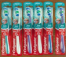LOT OF 6 COLGATE 360 WHOLE MOUTH MEDIUM TOOTHBRUSHES NEW IN PACKAGE