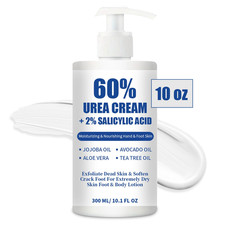 Urea Cream 60 plus 2 Salicylic Acid for Feet Maximum Strength - Lotion for Dry