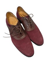Paul Fredrick Maroon Red Suede Shoes Size 10.5 M