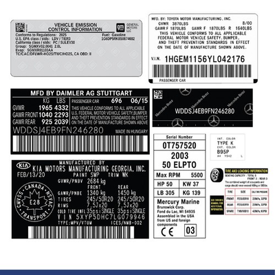 #ad OEM Vehicle Door Jamb VIN Tire Pressure Emissions Info Decal Sticker Replacement $89.99
