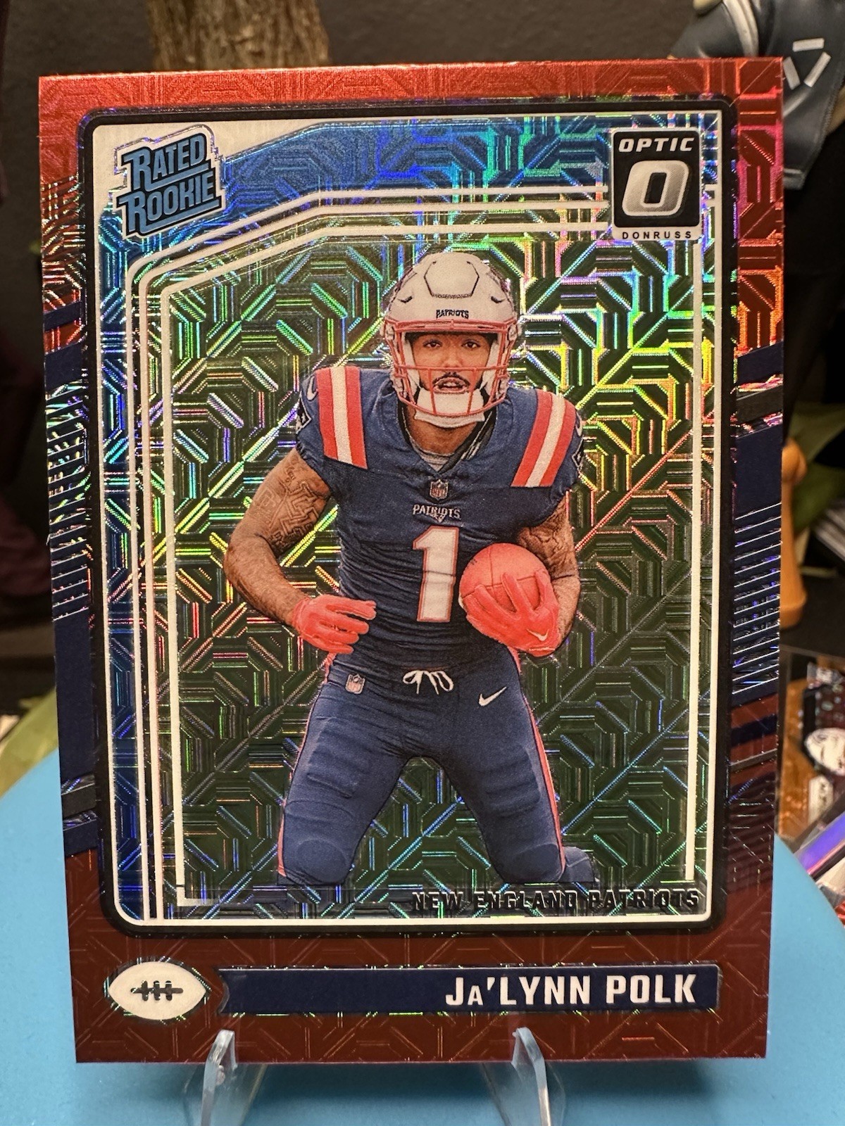 2024 Panini Donruss Optic - Rated Rookie Ja'Lynn Polk #240 Red Mojo Prizm (RC)