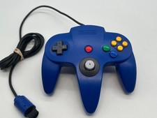 Official Nintendo 64 Controller N64 OEM NUS-005-AUTHENTIC- TESTED  WORKS- BLUE