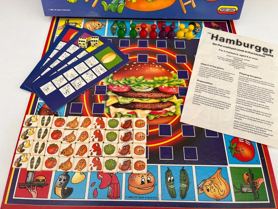 The Hamburger Game Spear's Games 1989 1st Gen board game 100% complete EXCELLENT - Image 2 of 4