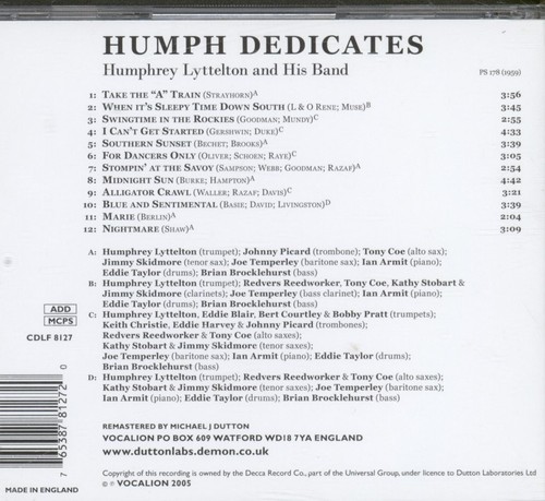 Humphrey Lyttelton and His Band Humph Dedicates CD UK Vocalion 2005 CDLF8127 - Bild 2 von 3