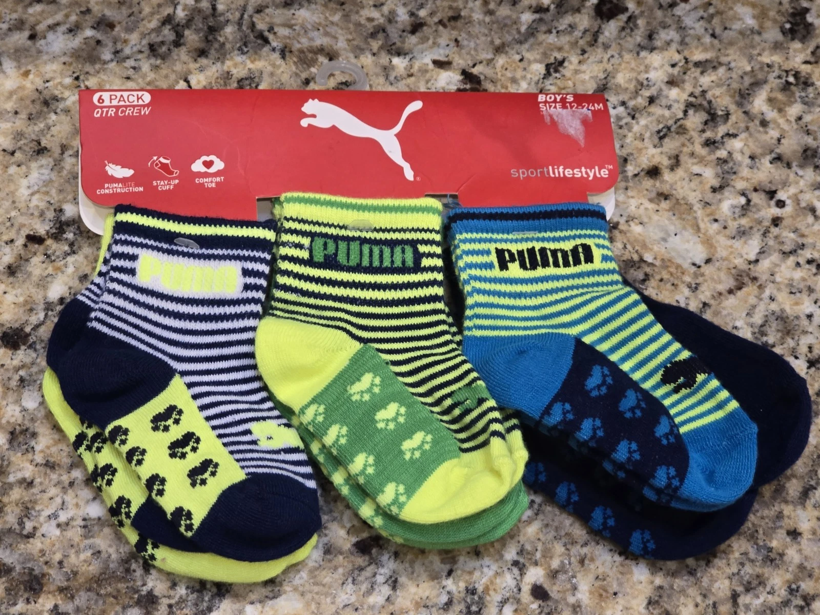 Puma Infant Boy's Low Cut Socks 6-Pairs Cushioned Sz. 12 - 24 Months NEW
Opens in a new window or ta