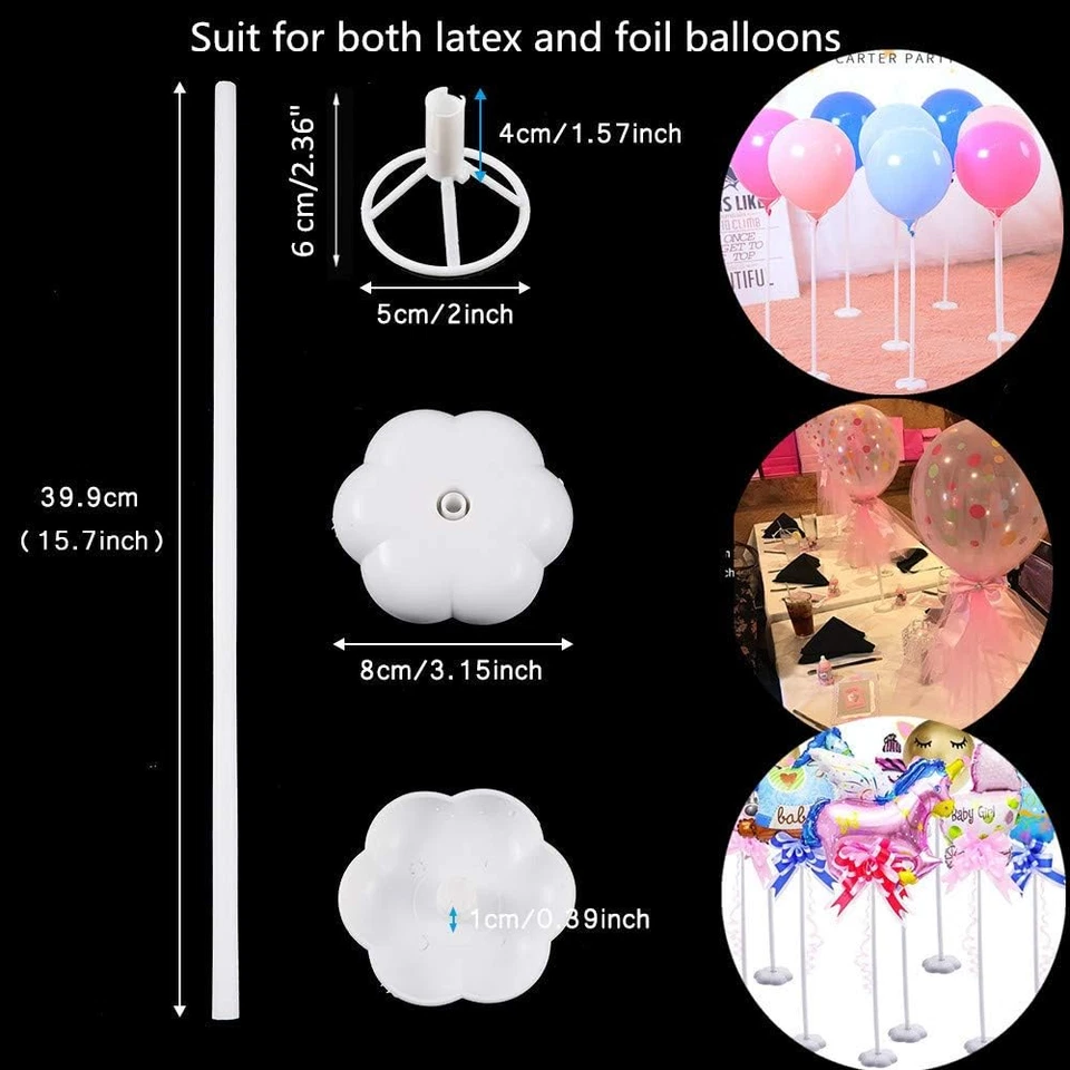Kit de Soporte para Globo, Paquete de 15 Soporte para Palo para Globo con Base para Mesa Centerpi Foto 2 de 4