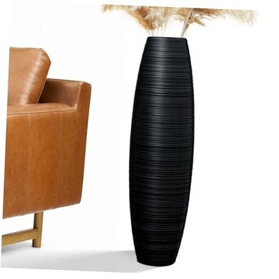 Tall Floor Vase, 27.5 inches (70cm, 2.3FT) Floor Vase Sturdy, Luxury, Black