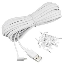 10 Ft Cable for WYZE Cam Pan V3 Camera, Long Micro USB Flat Power Cord, 90 Degre