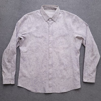 Lululemon Button Up Shirt Mens XL Airing Easy Performance Marble Activewear