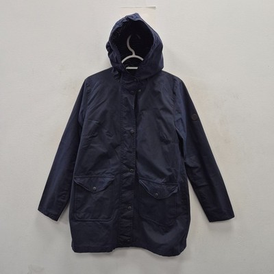 Barbour Seahouse Waterproof Wax Navy Hood Country Rain Jacket Coat Parka UK 12